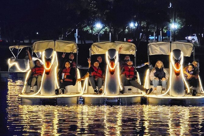 Illuminated Swan Boat Night Ride on Rainbow Lagoon in Long Beach - Swan Boats 101: the ride is gentle, but steering is you